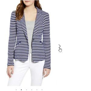 Caslon® Knit One-Button Blazer Navy L